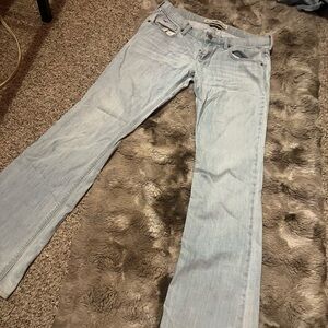 Hollister Women's Straight Leg Jeans - Light Blue